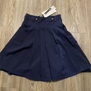 Chic Navy Pleated Skirt